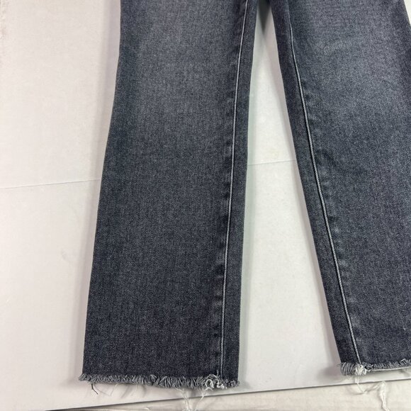 Paige Jeans Women 28x26* Cindy Cropped Straight Black Faded Raw Hem Denim Tag 27 - Picture 6 of 16